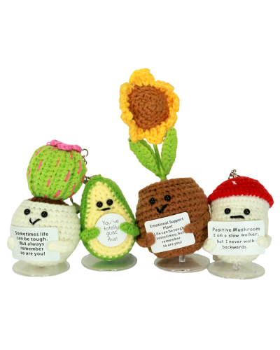 Crochet Inspirational Plant Keychain Purse Charm