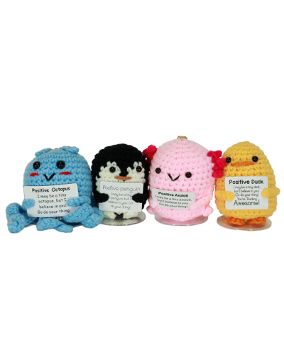 Crochet Positive Quotes Animal Purse Charms