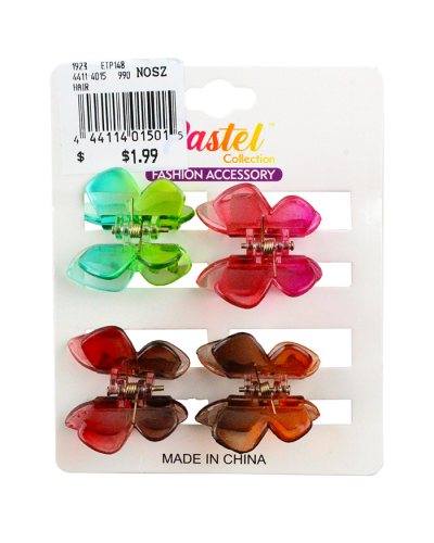 "Top" 4-Pack Mini Colored Butterfly Hair Claws