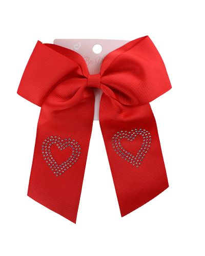 The red "Odin" Rhinestone Heart Hair Clip Bow is pictured here.
