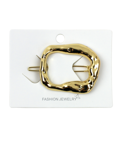 The gold "Superstar" Gold Wavy Oval Hair Clip is pictured here.