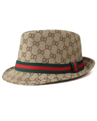 Chain Link Pattern Red and Green Band Fedora