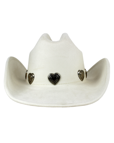 The white "Illuma" Heart Conch Cowboy Hat is pictured here.