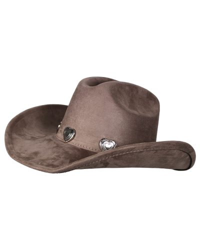 The black silver heart "Illuma" Silver Metal Concho Rodeo Cowboy Hat is pictured here.