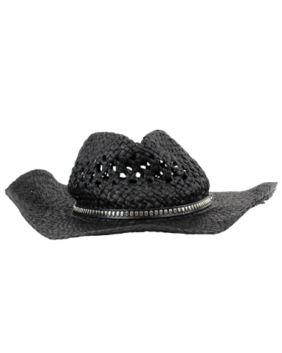 "Illuma" Straw Metal Embellishment Cowboy Hat