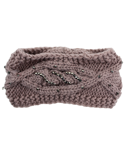 "Nuri Imports" Wide Cable Knit Rhinestone Headband