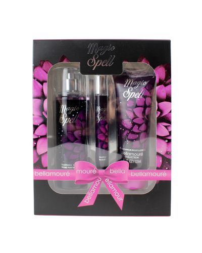 The "Bella" Magic Spell 3-Piece Fragrance Gift Set is pictured here.