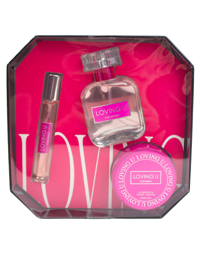 The "UScents" Loving U Fragrance Gift Set is pictured here.