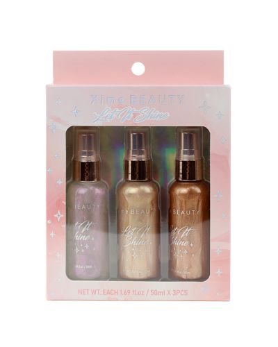 Pictured is the “Xime” 3-Piece Travel Metallic Body Spray.