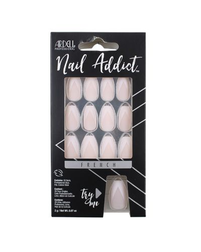 "Ardell" Nail Addict Modern French Tip Square Press-on Nails