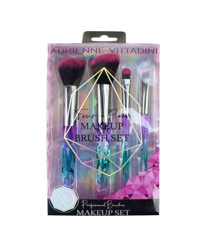 "Gina" 4-Piece Rainbow Makeup Brush Set