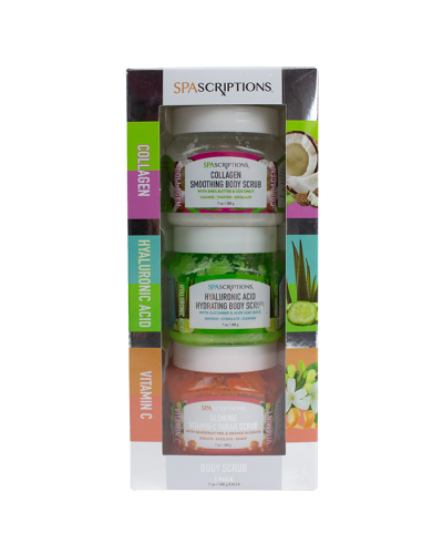 The "Global" Exfoliating Collagen, Hyaluronic Acid & Vitamin C Set is pictured here.