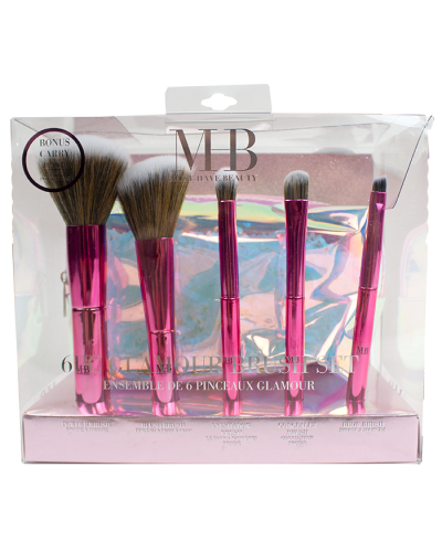 The pink metallic "Almar" 6-Piece Glamour Brush Set is pictured here.