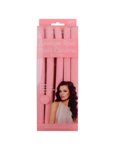 The pink "Metro" 1" 10-Pack Sponge Hair Rollers are pictured here.