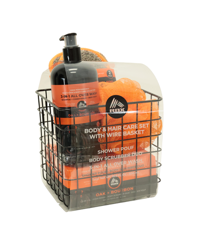 Mens Body Care Set with Wire Basket