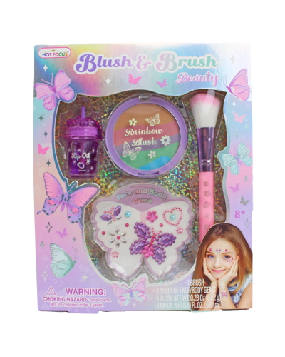 "HF" Blush & Brush Tie Dye Butterfly Make-up Set