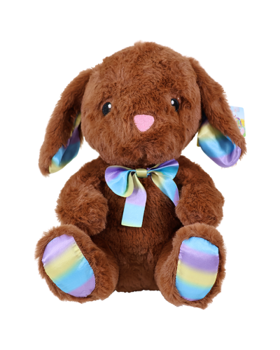 Chocolate Expresso Bunny Rainbow Bow Plushie