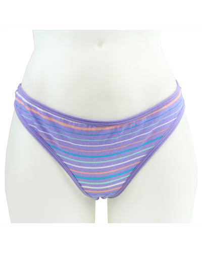 "Rene" Purple Striped Cotton Thong