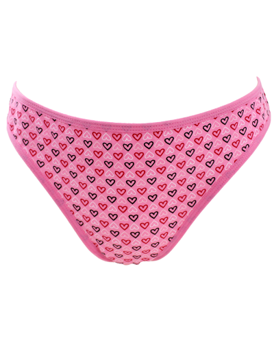 The "Rene" Pink Heart Print Bikini Cut Panties are pictured here.