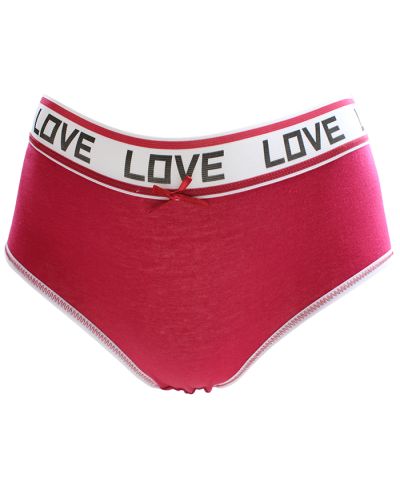 The red "DP" Love Cotton Bikini Panties are pictured here.