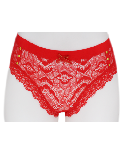 "SENSUAL" Lace & Button 3 PK Cheeky Panties Lace Trim