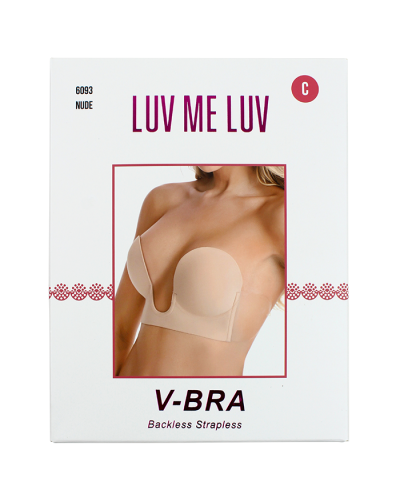 The "Joia" Nude V-Backless Adhesive Bra is pictured here.