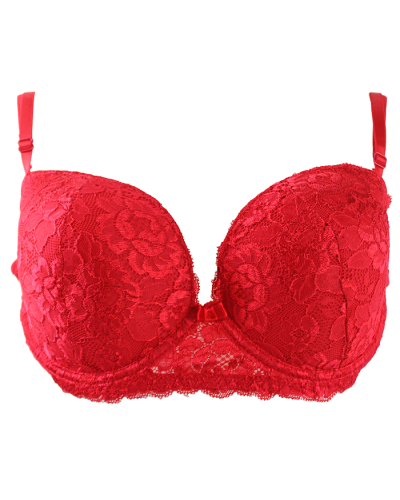 "Just One" Red Lace Deep Plunge Bra