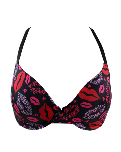 "Sensual" 2-Pack Lip Print and Lace Bras