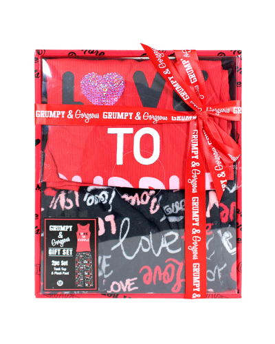 "Grumpy & Gorgeous" 2-Piece “Love to Cuddle” Pajama Gift Set