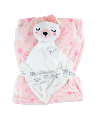 The picture is the pink "Betty & Bob" Plush Moon & Stars Bear Blanket.
