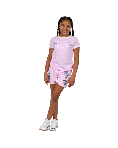 "Freeze" Stitch Blush-Colored Embroidered Soccer Tee