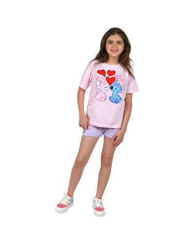 "Freeze" Disney Stitch and Angel Short Sleeve Graphic Tee