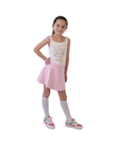 "PARIS HILTON" 3PC Flower Garden Tank Top,Skort, and Scrunchie