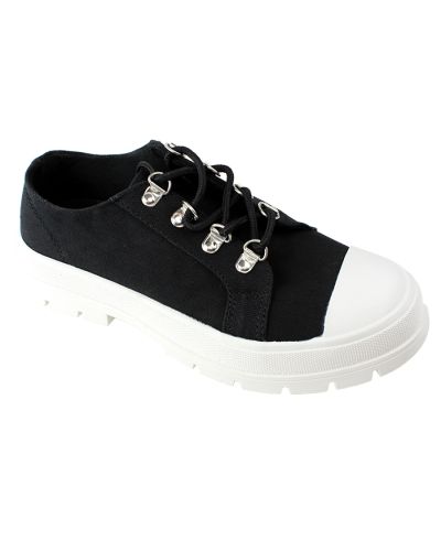 "Soda" Canvas Lug Sole Metal Eyelet Lace Up Low Top Sneaker