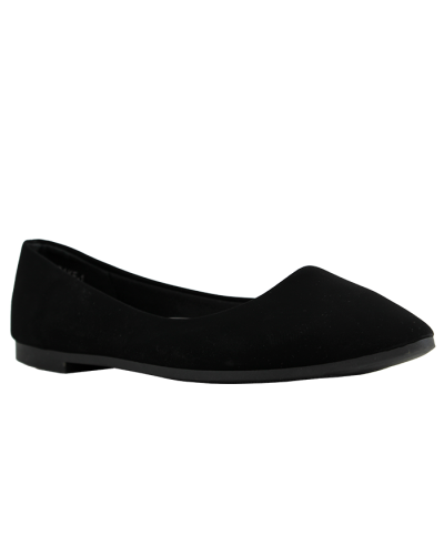 The black Top Guy" Wide Fit Pointed Toe Ballet Flats are pictured here.