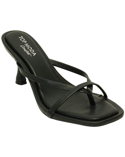 Three Quarter View of "Selena" Black Strap Kitten Heels 

