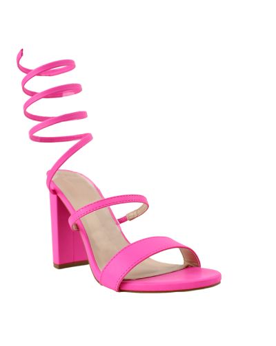 Shown here are 44" inch stiletto snake-up hot pink heels.