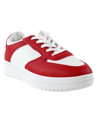 “Legend” Vintage Style Faux Leather Two Color Lace Up Sneaker