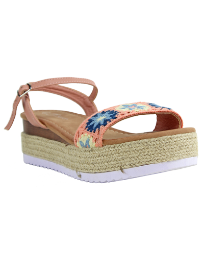 The pink "Forever" 2" Crochet Platform Espadrille Sandals are pictured here.