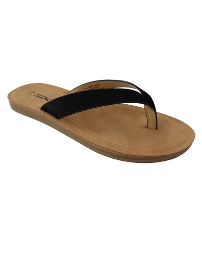 "Soda" Faux Leather Comfort Thong Sandals