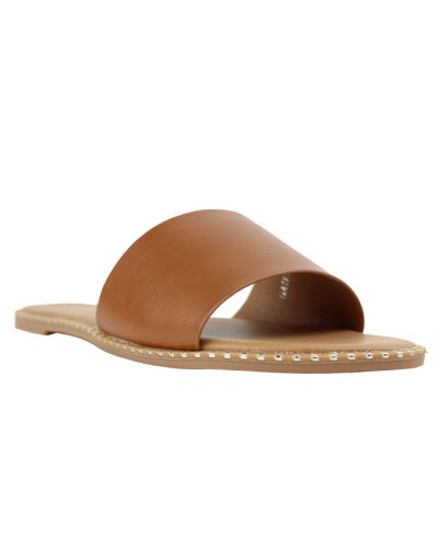 "Top" Flat Slide Sandals