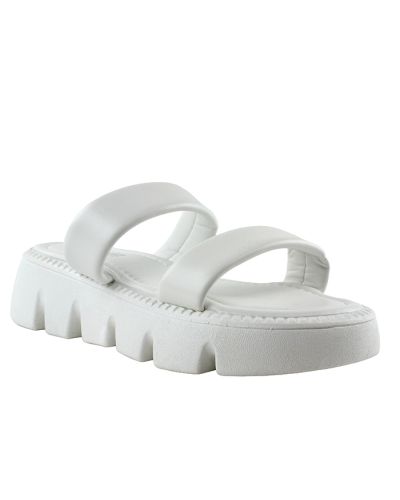 “Comfort” Lug Sole Two Strap Slide Sandal