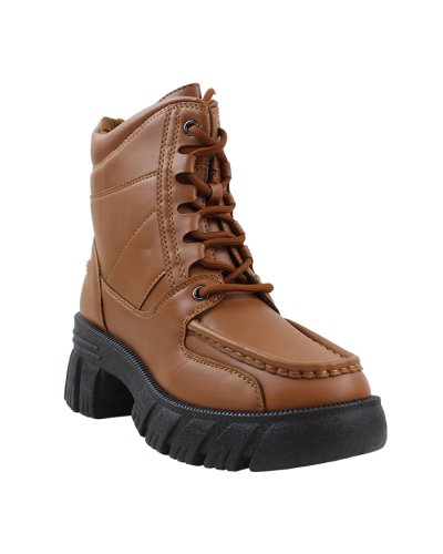 The brown "Forever" Lug Sole Moccasin Toe Hiking Boots are pictured here.