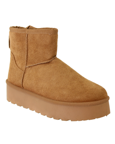 “Forever” Platform Faux Suede Slipper Bootie