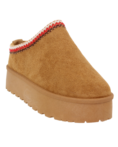 “Forever” Faux Suede Embroidered Stitch Clogs