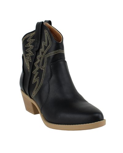 The black "Soda" 2" Stack Western Cowboy Booties are pictured here.