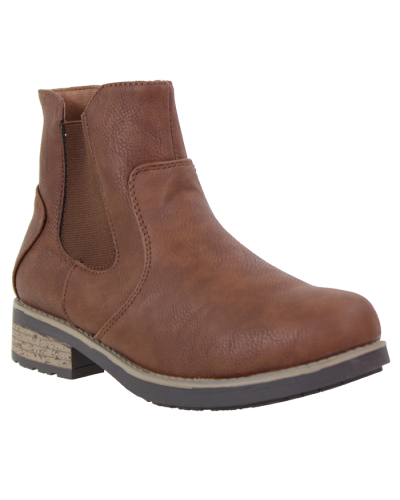 "Forever" Round Toe Distress Sole Pleather Chelsea Booties