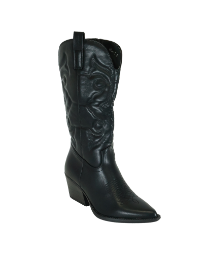 Cowboy Boots with Stitch Design