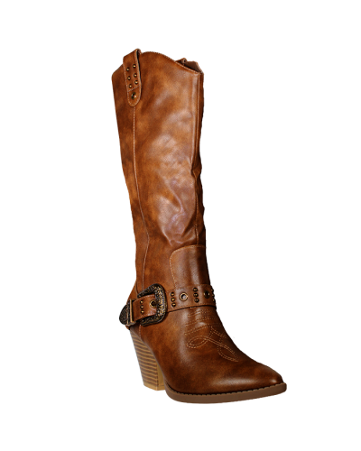 "FOREVER" Copper Buckle Belt Rodeo Cowboy Cowgirl Heeled Boots