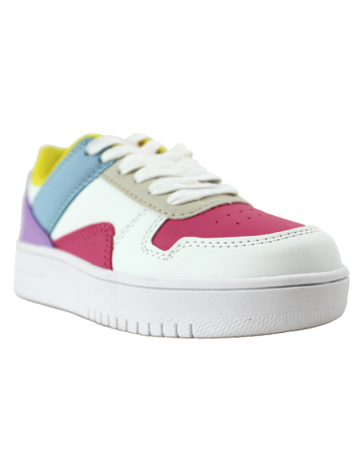 "Forever" Pleather Lace-up Multicolored Athletic Sneakers